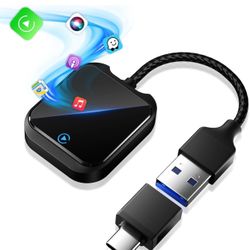 2-in-1 Wireless Carplay and Android Auto Adapter with Fast Stable 5Ghz WiFi Bluetooth, Wireless Carplay Adapter Applies to Cars After 2016 & Phone wit