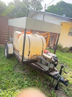 Pressure Wash Trailer with Tank and Engine