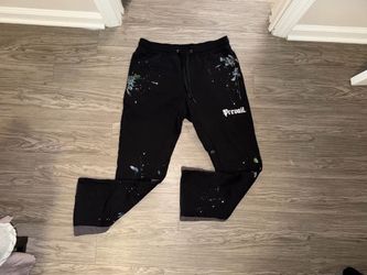 prevail paint splatter flare sweatpants mens size Large