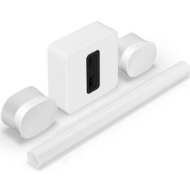 Sonos Ultimate Immersive Set with Arc Ultra White Set.  Includes Sonos Arc Ultra Dolby Atmos® sound bar, Sub 4, and two Sonos Era 300s (White) Brand N