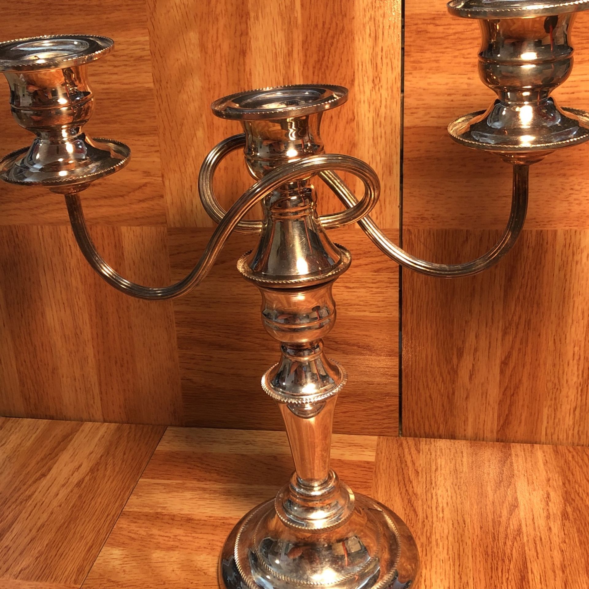 Silver Plated Candelabra, 3 Candles, Vintage Centrepiece