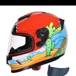Kids Motorcycle Helmets Youth Full Face Helmet Lightweight with 2 Visors DOT Approved
