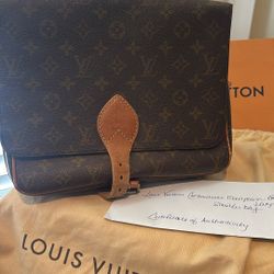Louis Vuitton Cartouchiere Monogram Shoulder Bag Large With COA