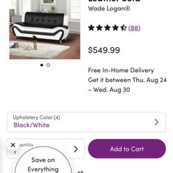 Black And White Leather Sofa 