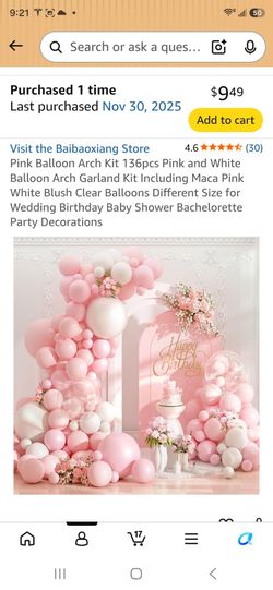 Pink and white balloon arch