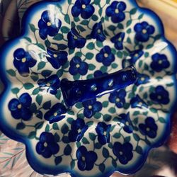 Blue Velvet Gardens Collection- Egg plate