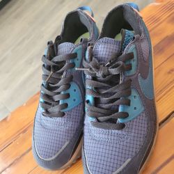 : Nike Mens Air Max Terrascape 90 Leather Textile Obsidian Marina Thunder Blue Trainers 7 US