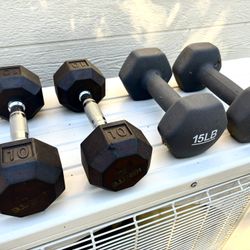 Two Pairs of Dumbbells 10lb & 15lb