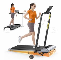 Brand New HEAVY-DUTY TOPUTURE Walking Pad Treadmill with 12% Incline, 6 in 1 Folding Treadmill with Adjustable Handle Bar for Home/Office, Under Desk