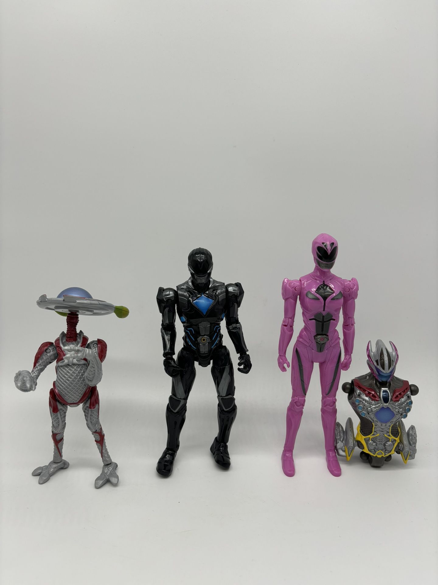  Power Rangers Mighty Morphin Movie Action Figure Lot Of 4- Black, Pink, Alpha 5, Megazord body
