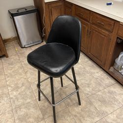 Tall Black Leather, Bar Stool