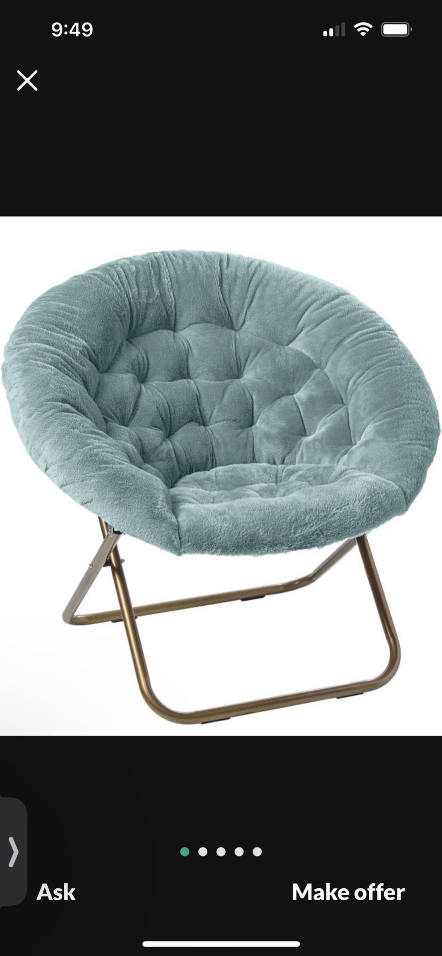 Cozy Chair/Faux Fur Saucer Chair for Bedroom/X-Large