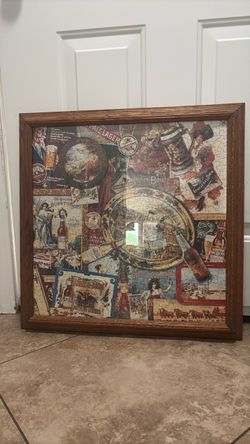 Framed Budweiser Anheuser-Busch Vintage Collage Puzzle