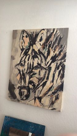 Elena Lukina Zebra Portrait Original Abstract Painting