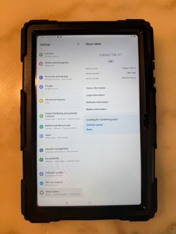 Galaxy Tab A7 with protective case