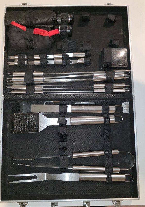 Used Ohuhu 31-Piece BBQ Grill Tool Set with Case - Ready to Grill! - $15