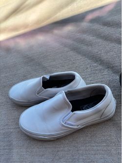 vans leather white shoes