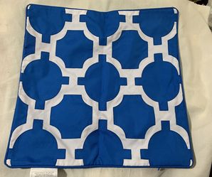Indoor/Outdoor Blue Curved Octagon Square Decorative Pillow COVER, Fits 17”x17” Set of 2 covers, * New