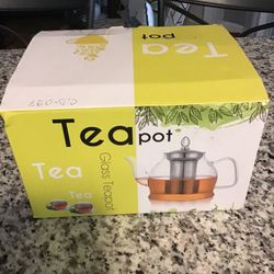 Glass Teapot with Stainless Steel Infuser – Stovetop Safe Loose Leaf Tea Pot
