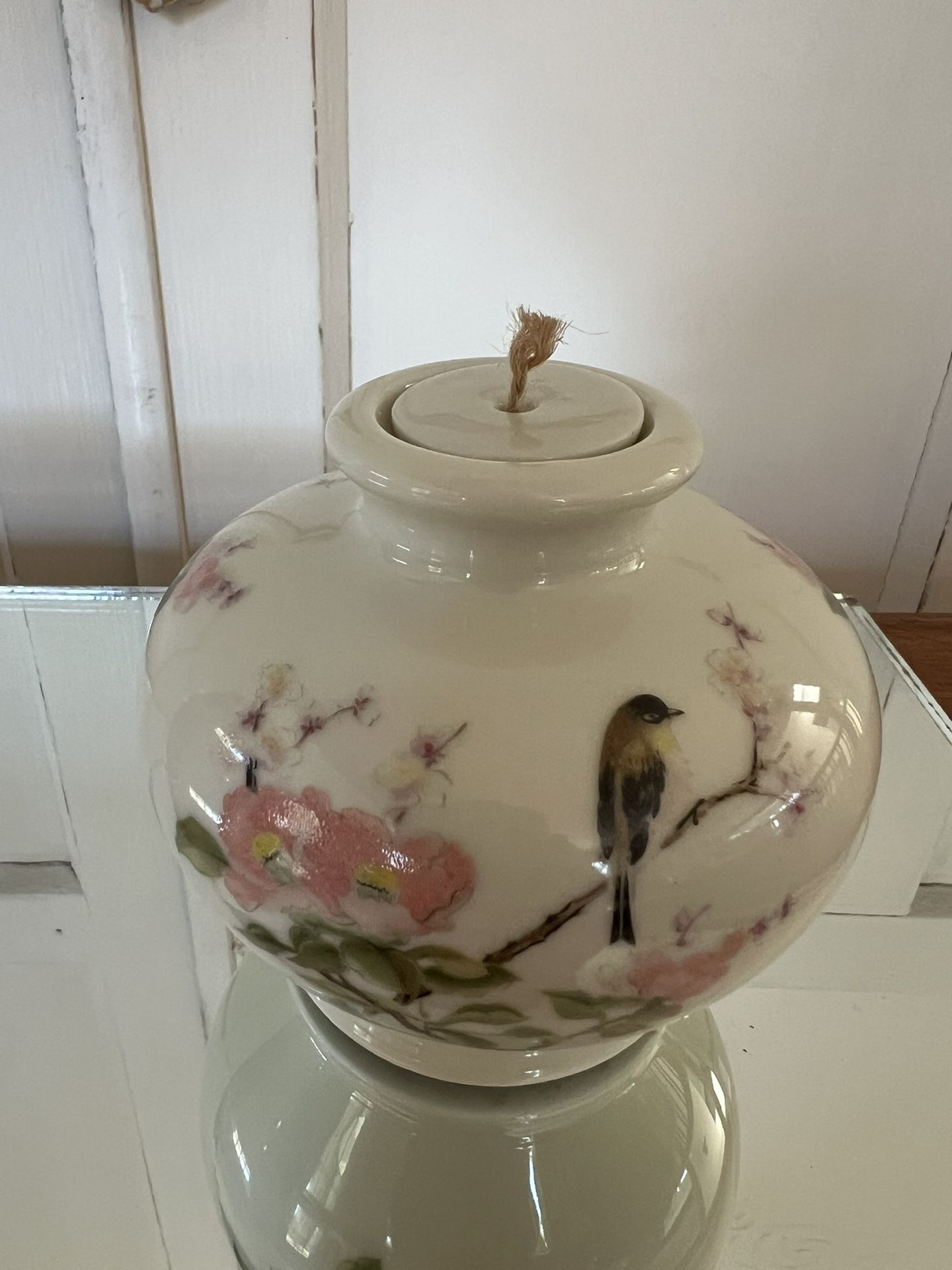 Vintage Takahashi East Wind Porcelain Oil Lamp|Mid Century Modern| Anthropologie Style | Boho