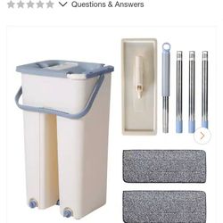 Flat Floor Mop Bucket Set Self Cleaning Wet Dry

Vacuum/Sweeper Accessory Usage with 2-Piece Reusable Microfiber Mop Pads