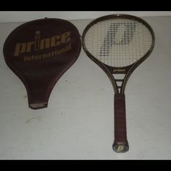 Vintage Prince International 4 3/8”  110 Tennis Racquet/Racket W/Cover. 