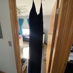 Long Navy Blue Bridesmaids Dress 