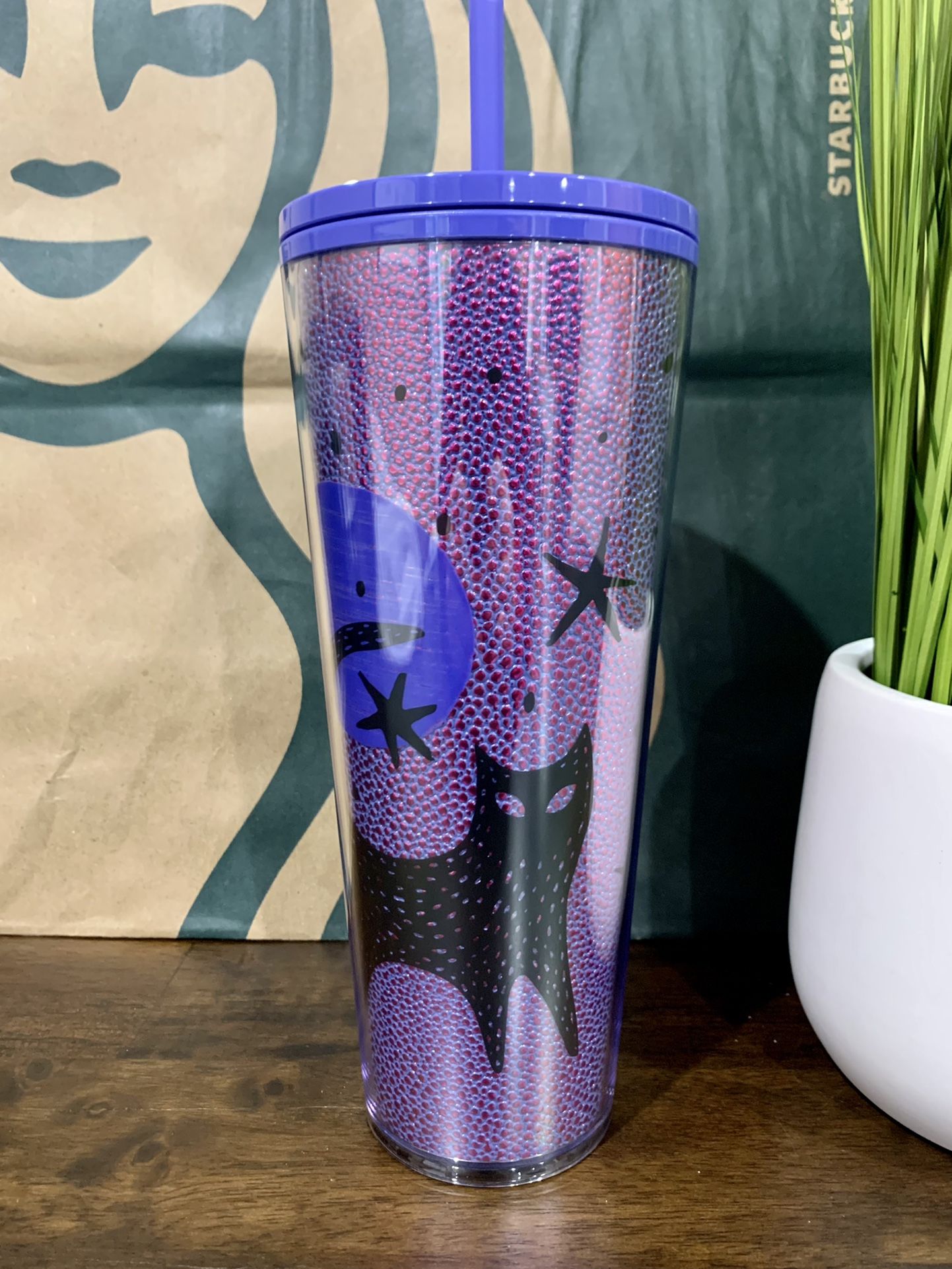 🐈⬛ Starbucks TARGET EXCLUSIVE 2020 Purple Metallic Black Cat Tumbler Venti/24oz