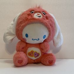 Hello Kitty Care Bears Cinnamoroll Dressed As Love-A-Lot Bear 9" Plush 2024