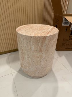 Travertine Stone Accent Table