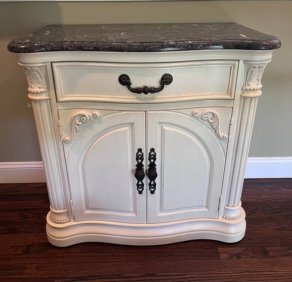 Marble Topped Large Nightstand/Cabinet. Make Offer!