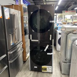 Samsung - 4.6 Cu. Ft. Washer with Flex Auto Dispense System and 7.6 Cu. Ft. Gas Dryer - Brushed Black