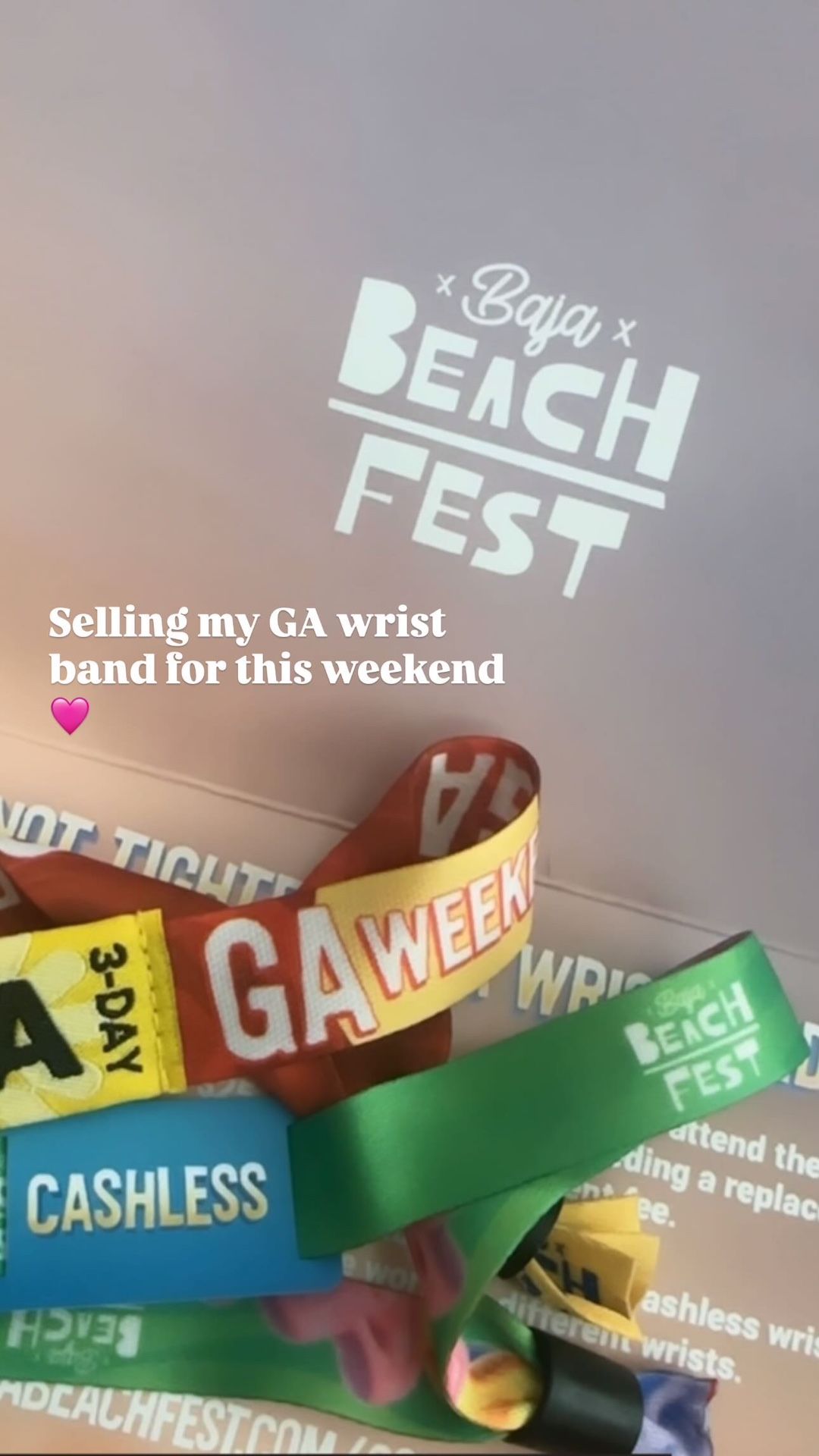 Baja Beach Fest Ga Wristband 🌊🏖️☀️