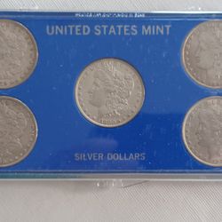 5 Morgan Silver Dollars 
