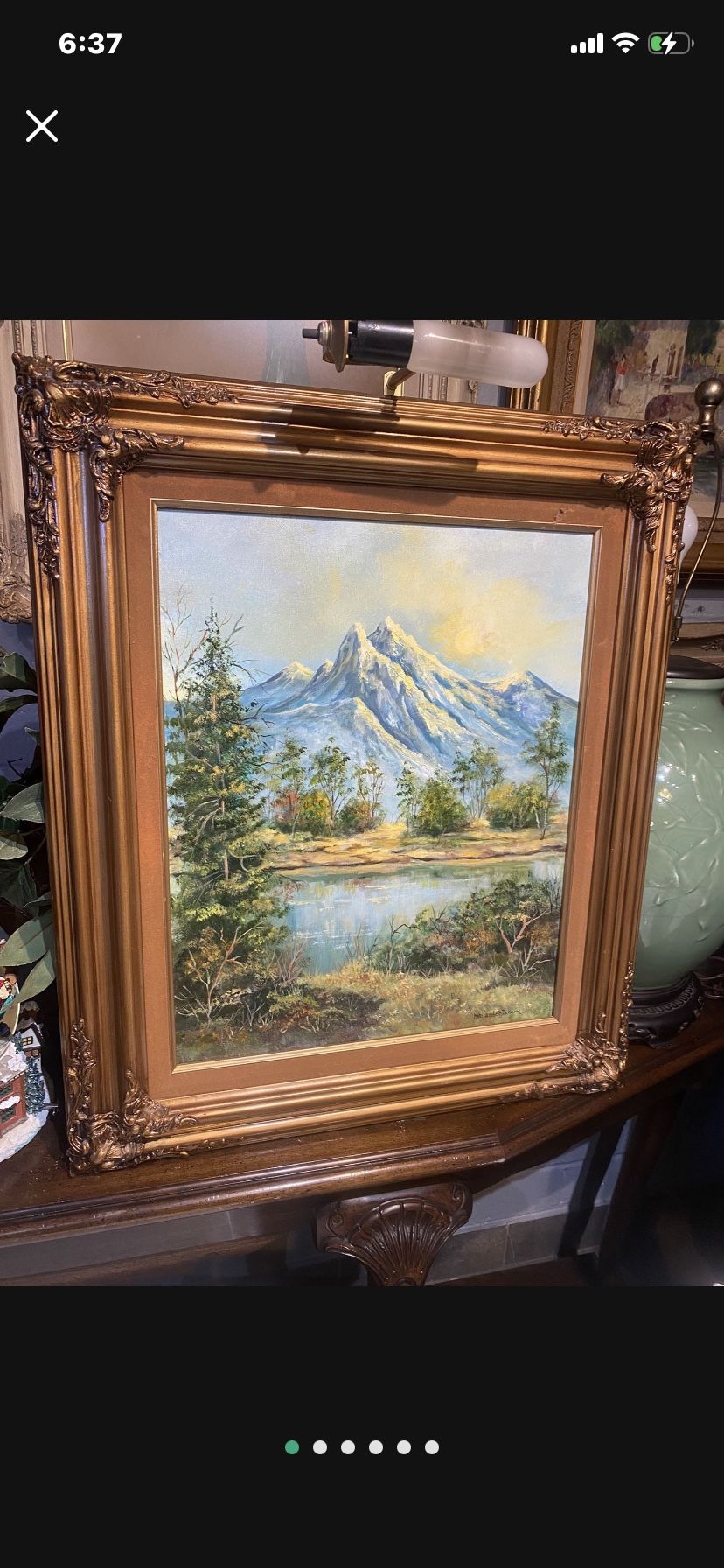 Vintage Original Beautiful Scenery Oil On Canvas Signed By The Artist