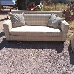 Beige Squared Pattern Couches