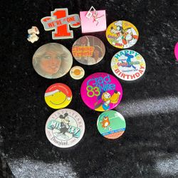 1970s 1980s Vintage Retro Pin Button Collection 