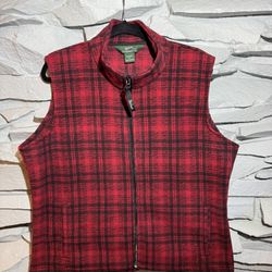 Woolrich Classic Red & Black Hunt Plaid fleece vest. EUC! Sz XL