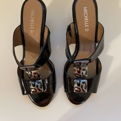 Michelle D Black Wedge Heels