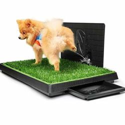 New Hompet Dog Grass Pad with Tray Large, Puppy Turf Potty Reusable Training Pads with Pee Baffle, Artificial Grass Patch for Indoor and Outdoor Use, 