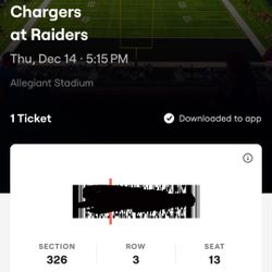 2 Charger Tickets @ Las Vegas Raiders