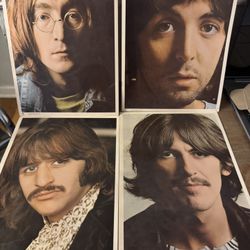 Vintage Beatles Lot of 4 headshots 8 1/2x11. Join, Paul, George and Ringo.