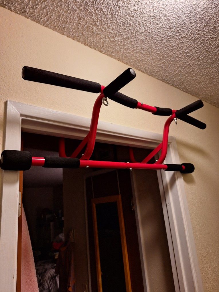 Red Pull Up Bar
