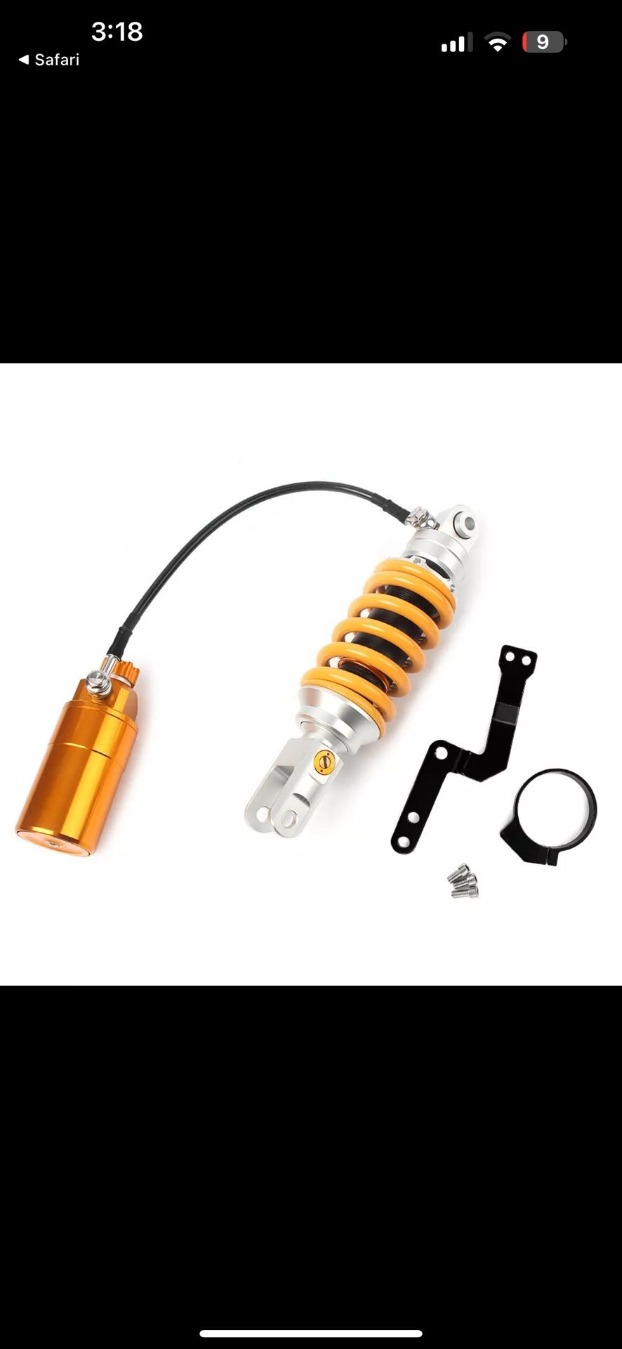 Newsmarts 2pcs Adjustable 265mm Motorbike Air Shock Absorbers Suspension