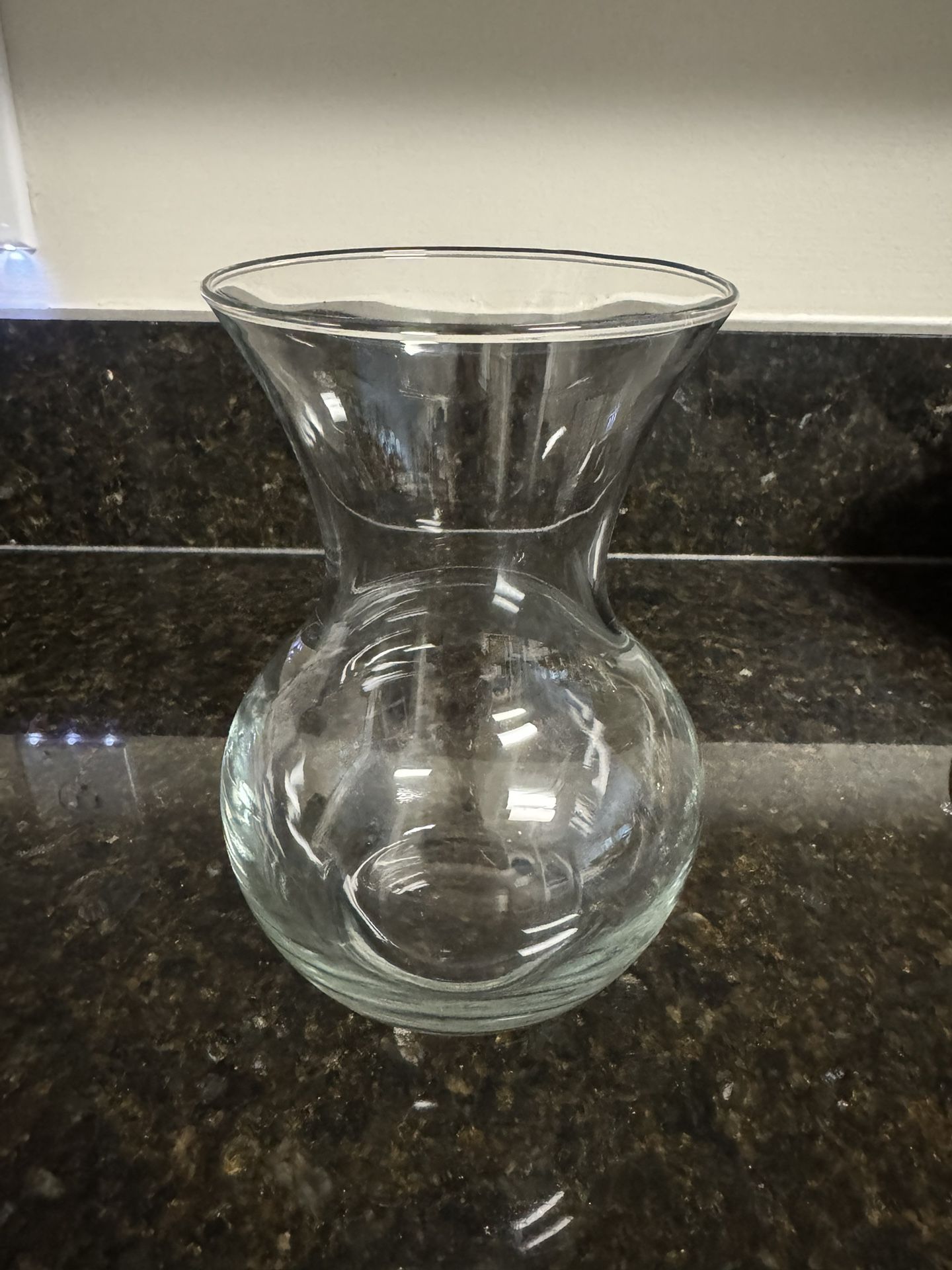 Clear Glass Vase (7" tall)