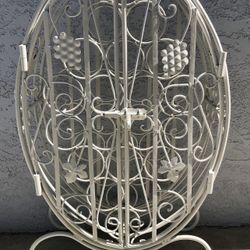 Beautiful Rustic Metal Wine Bottle Holder