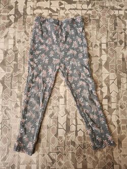 24M Girl's Gray Floral Leggings