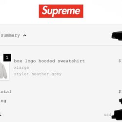 Box Logo Hooded Sweatshirt Heather Grey Size LARGE