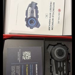 gearelec Motorcycle Bluetooth Headset with Camera, Waterproof & Dustproof, 1.5H