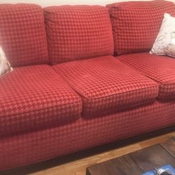 Red Hounds Tooth Couch